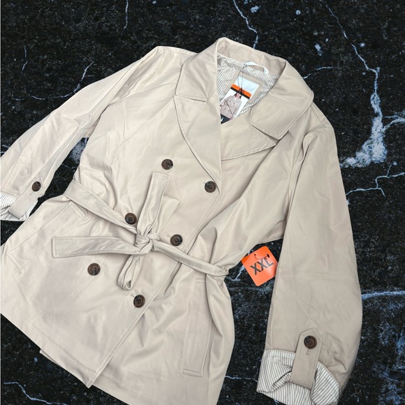 Weatherproof Women Double-Breasted Trench Coat Jacket Size XXL  Color Tan - Picture 2 of 7
